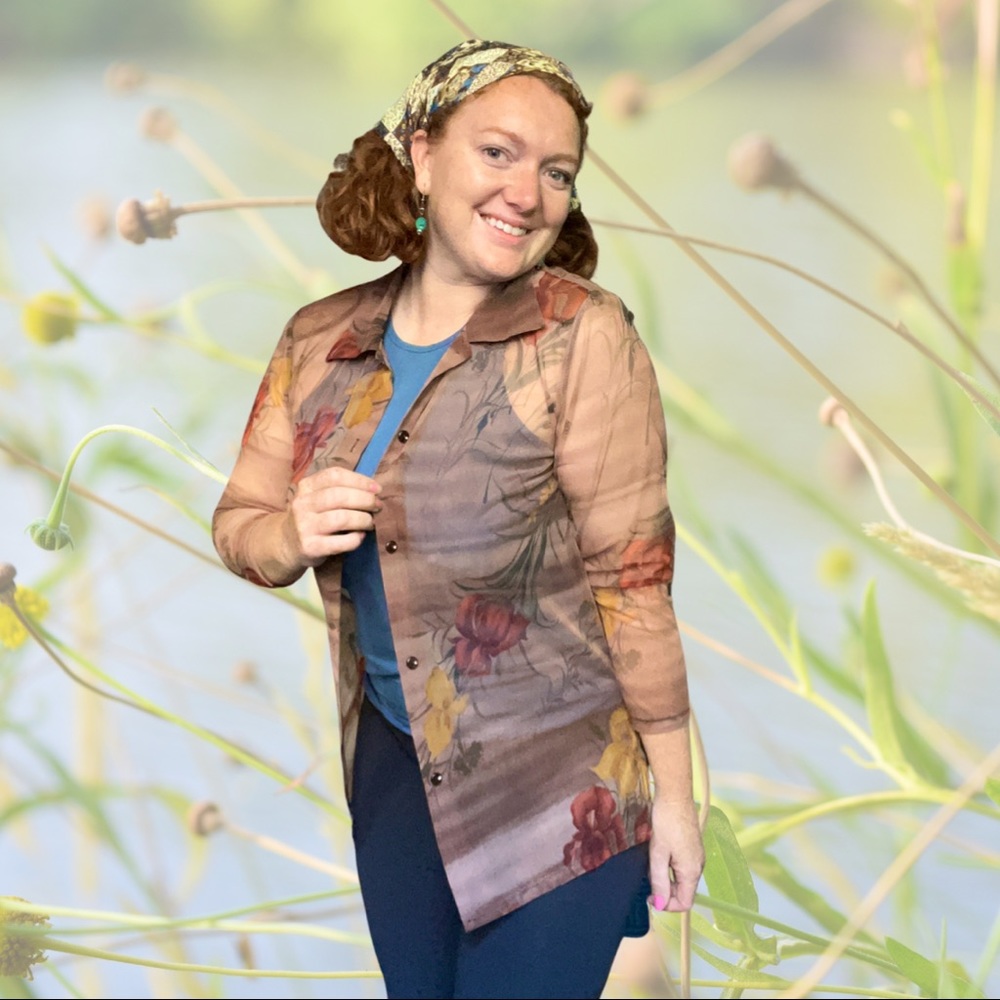 SOLD True Vintage 80s/90s Sheer Floral Blouse